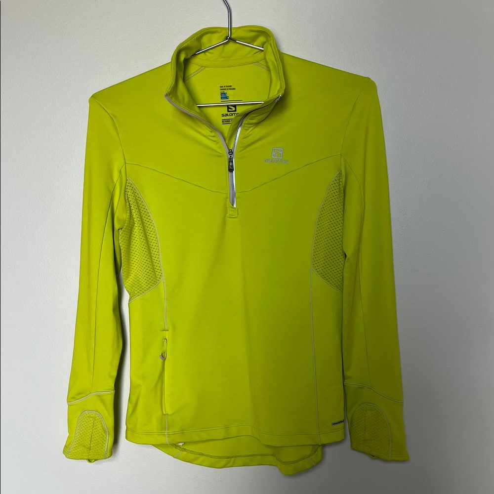 Salomon Neon Yellow Quarter-Zip Pullover S